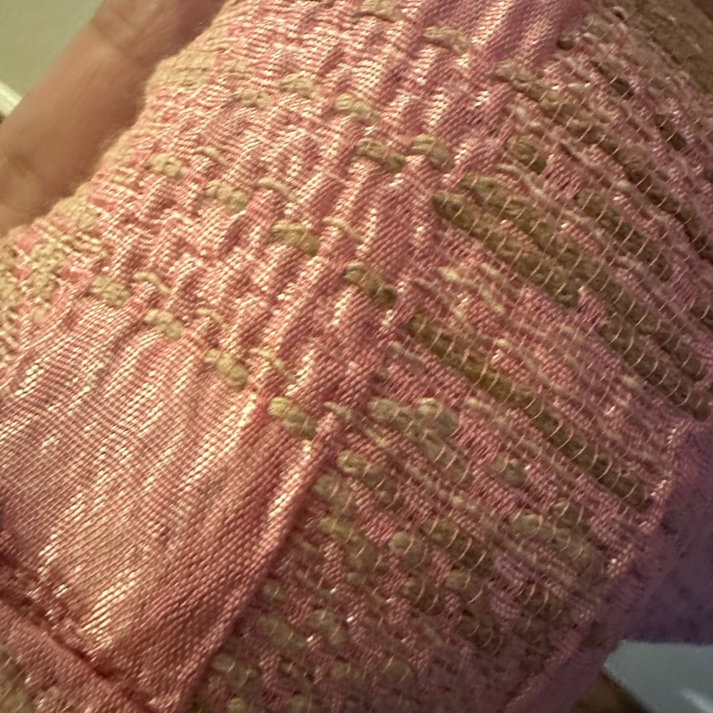 Banu Paris wide leg pink satin tweed trousers - Picture 2 of 7